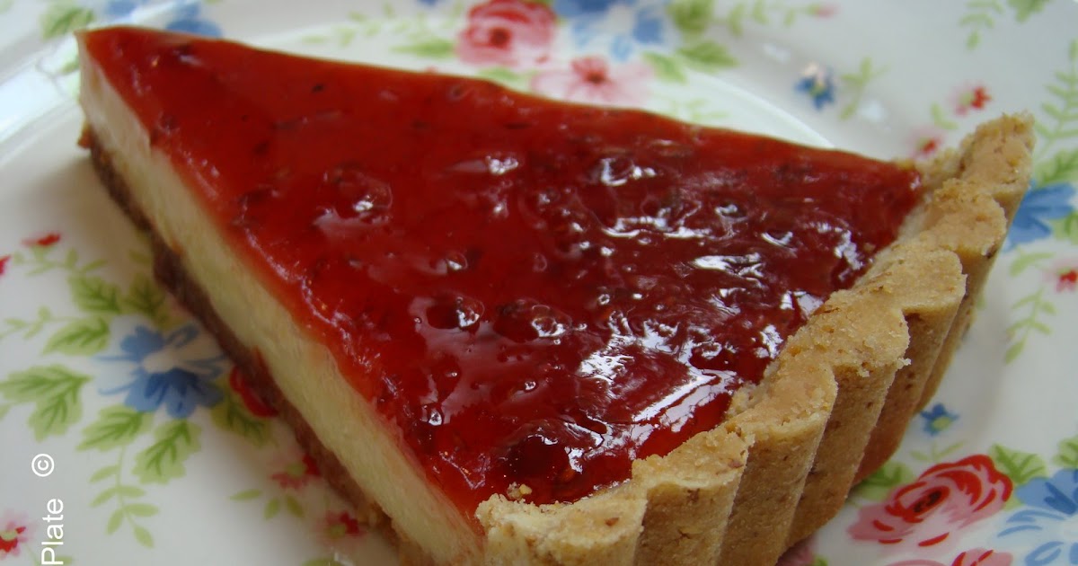 Once Upon a Plate Vanilla Custard Tart with Raspberry Glaze