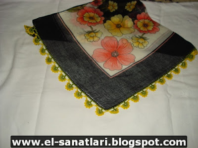2012 sarı çiçekli yazma kenarı örneği Derya baykal örgüleri