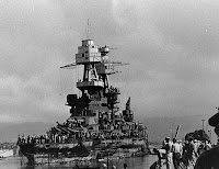 USS Nevada (BB-36) entering dry-dock on 2-18-42