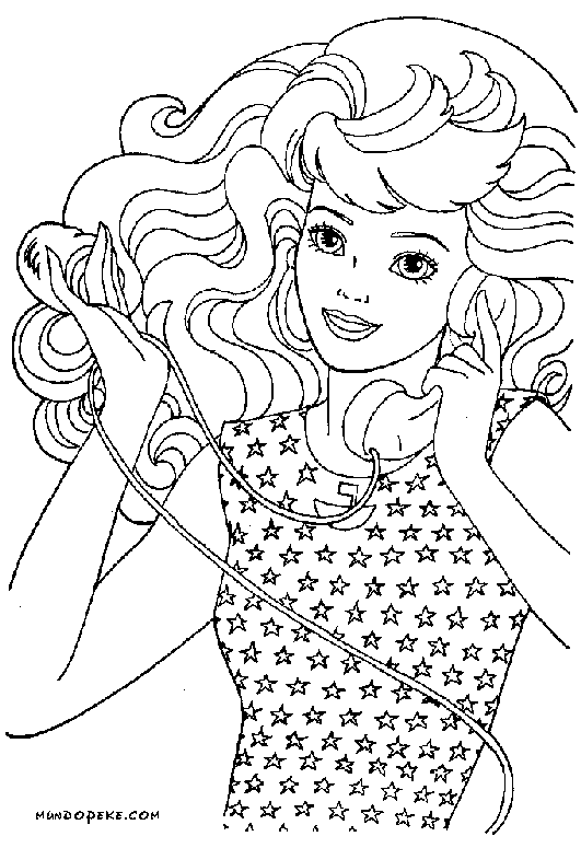 dibujos y colorear: colorear barbie y amiga