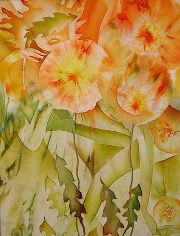 Batik Painting by E Vedernikova Russian Artist