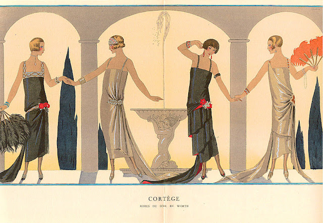 George Barbier fashion illustration,French artist George Barbier, Art Deco fashion illustration