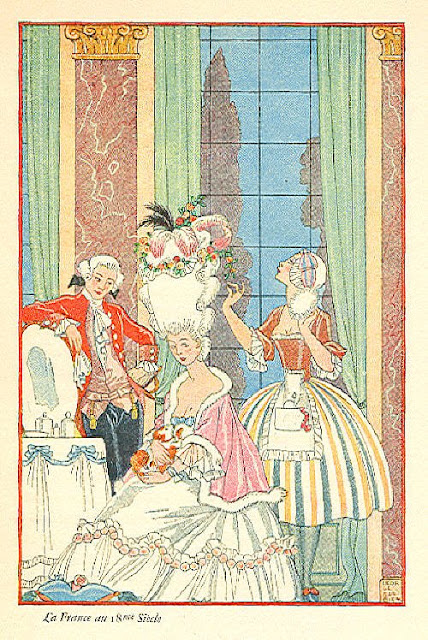 George Barbier fashion illustration,French artist George Barbier, Art Deco fashion illustration