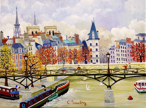 Oil Paintings by French Naive Artist Cellia Saubry