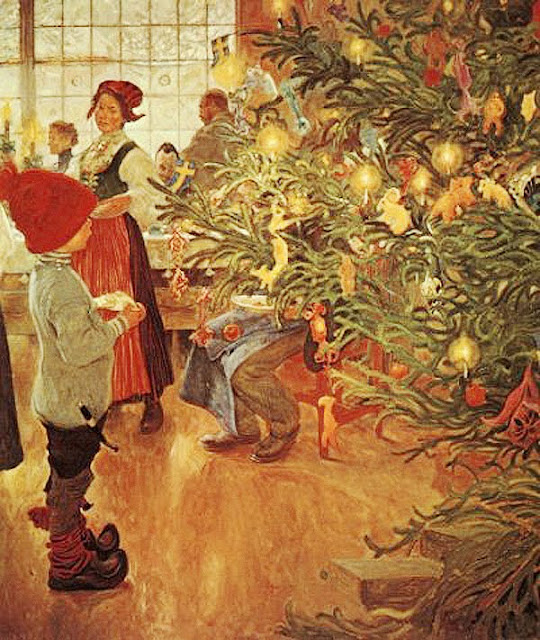 Carl Larsson. Now it's Christmas Again,Christmas in painting