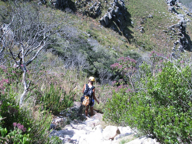 me hiking down Table Mountain