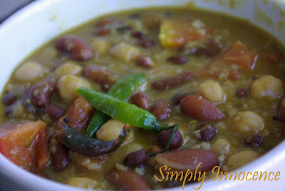 Gujarati-Style Black and Yellow Chickpeas with a spicy-sweet sauce
