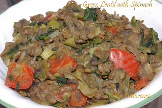 Green Lentils with Spinach