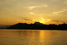 Zonsondergang op de Mekong