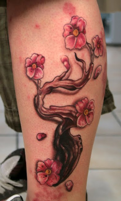 Cool Calf Japanese Tattoos With Image Cherry Blossom Tattoo Designs