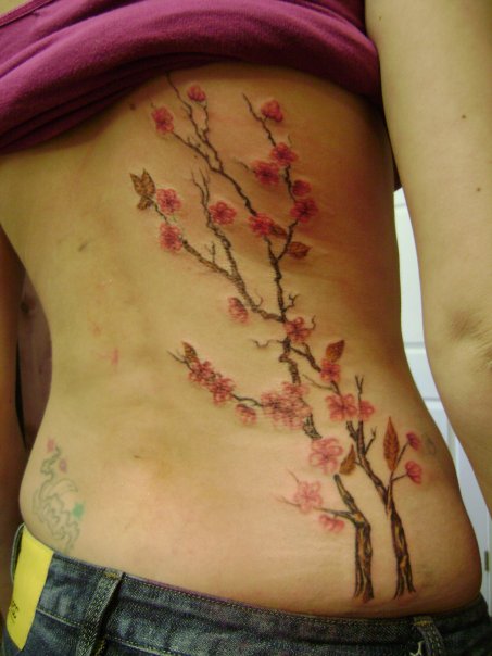Lower Back Japanese Tattoo Ideas With Cherry Blossom Tattoo Designs With