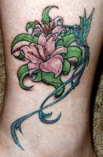 Ankel Flower Tattoo Design