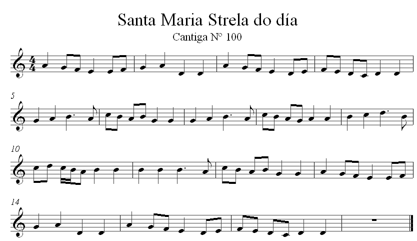 Santa Maria Strela Do Dia, Cantigas de Santa Maria