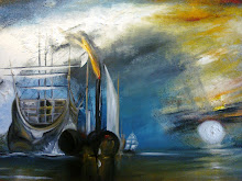 El barco de guerra "Temeraire"es transportado a su ultimo ancladero para ser desmantelado, 1838