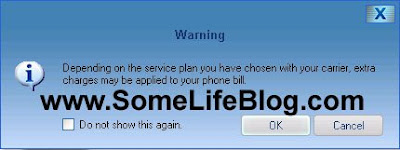 AT&T / Cingular provides you with the warning I mention above about being careful in regards to your service plan as extra charges may apply -- data charges can add up quickly! AT&T / Cingular provides you with the warning I mention above about being careful in regards to your service plan as extra charges may apply -- data charges can add up quickly!