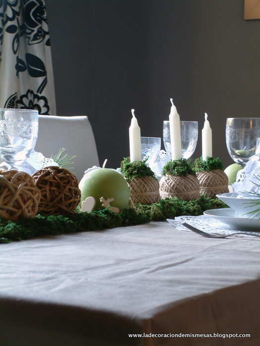 Decorando la mesa por Navidad