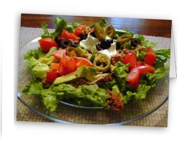 I've been searching through taco salad recipes to find one that might be more on the healthy (healthful) end of the scale. Found it! I've been searching through taco salad recipes to find one that might be more on the healthy (healthful) end of the scale. Found it!