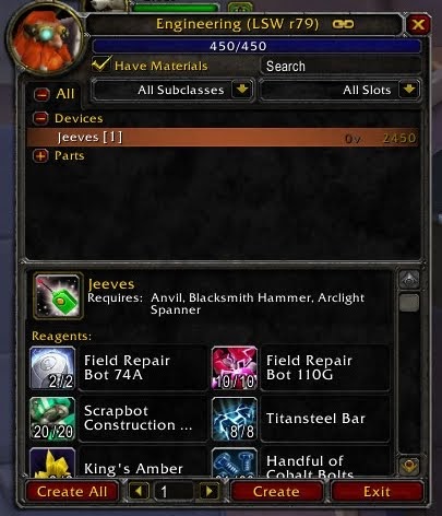 Wow 20 slot skinning bag