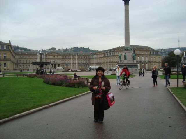  a pose at the Schlossplatz or the castle square in Stuttgart Germany