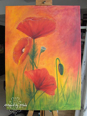 poppies oil painting