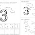 Numero 3 para Colorir - Aprender a escrever numeros