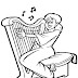 Harpa para Colorir - Musicos para Imprimir
