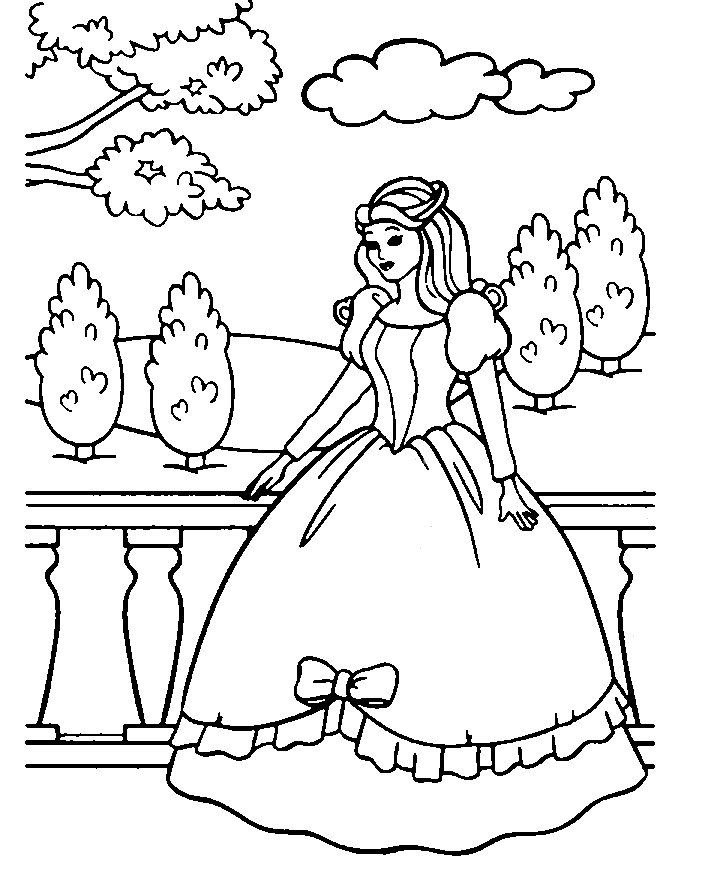 Desenho de Princesa camponesa para colorir