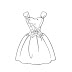 desenhos de vestidos para Colorir - Imagens de roupas para Imprimir
