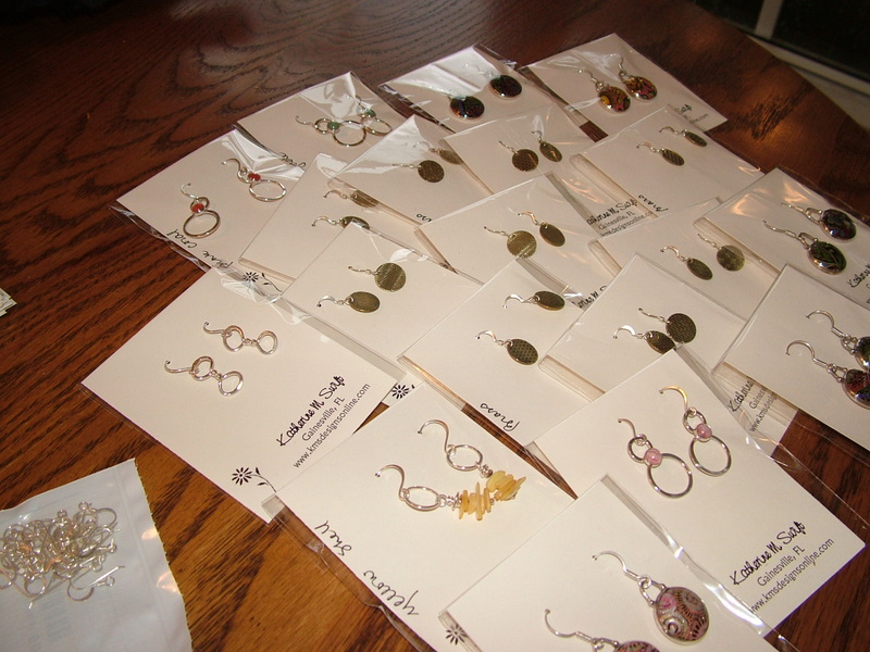 handmade resin jewelry by Katherine Swift Getting jewelry ready to