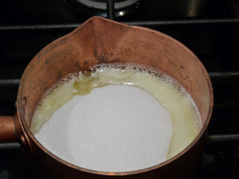 making caramel sauce