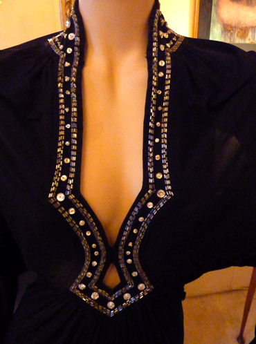 Ossie Clark black silk jersey Emma Watson Ossie Clark Dress. Ossie Clark black silk jersey