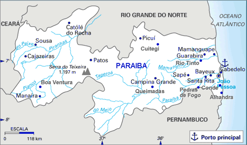 Mapa da Paraíba-JOÃO PESSOA