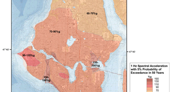 Pacific northwest earthquake risk map