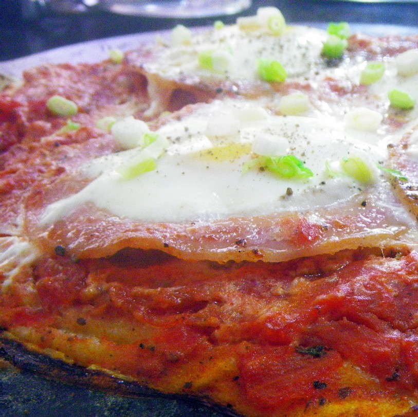 Year on the Grill Breakfast Pizza with Capicola Ham and Eggs