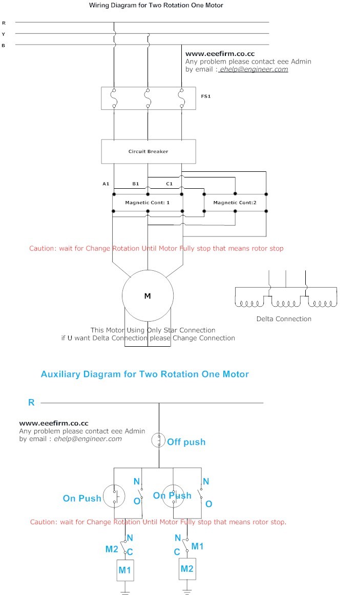 3 Phase Motor Connection But Two Way Rotation Electrical And