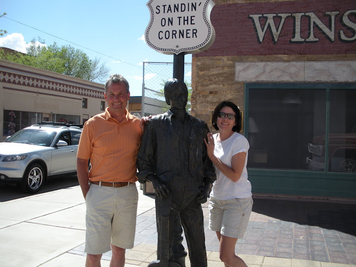 Standing on the corner in Winslow, Arizona