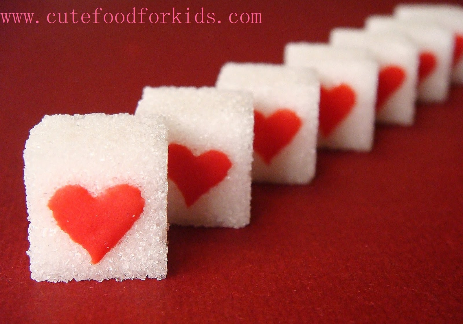 Cute Food For Kids Decorated Sugar Cubes Sweet Hearts