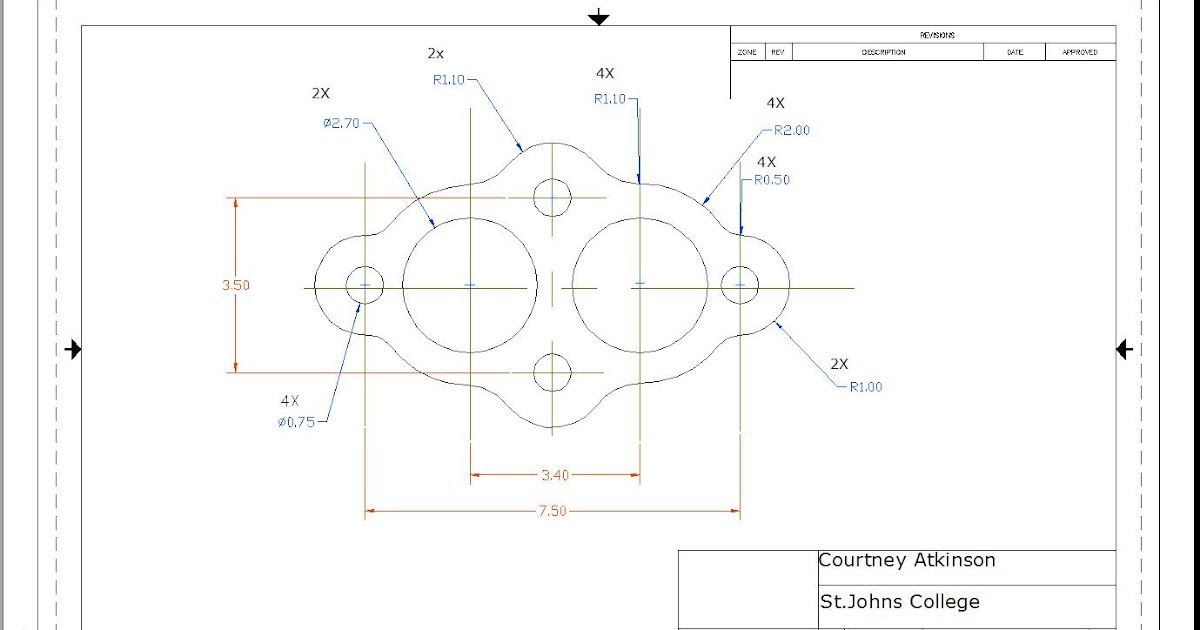 Technological Design Auto Cad Gasket Mechanical Drawing