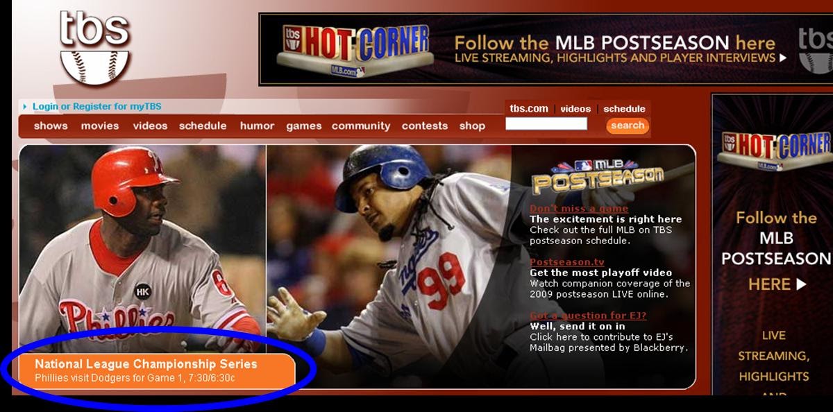 Sons of Steve Garvey NLCS Game 1/2 Schedule Thursday 4.30p PT Start