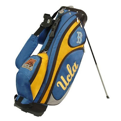 UCLA Bruins golf bag colored blue,gold, and yellow.