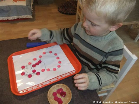 NAMC montessori winter holiday activities magnetic snowman