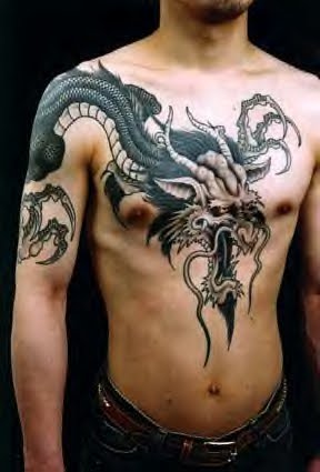 Tribal Dragon Tattoos For Men. pictures of dragon tattoos. Tribal Dragon Tattoos For Men.