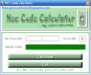 NEC Code Calculator c313<br />c316<br />c616<br />e616<br />e313<br />e606<br />e808