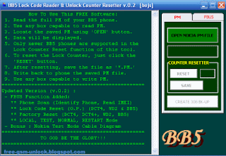 BB5 Lock Code Reader & Unlock Counter Resetter v.0.2