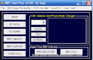 free BB5 Tool Plus v3.00 calc unlock repair