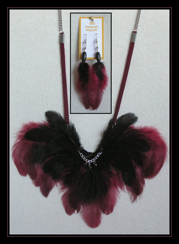 Black and Burgundy Necklace