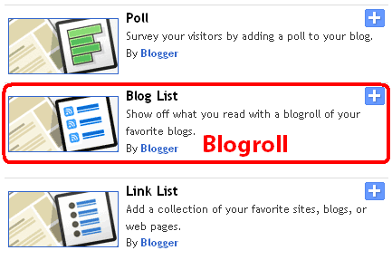 Add Blogroll to Blogger