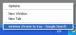 Minimize chrome to tray