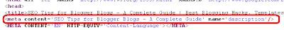 Custom Meta Tag Description for Each Blogger Posts