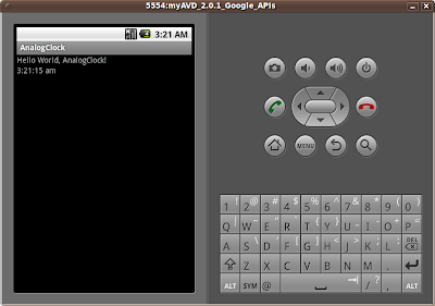 Screenshot of Android Emulator with a DigitalClock Screenshot of Android Emulator with a DigitalClock